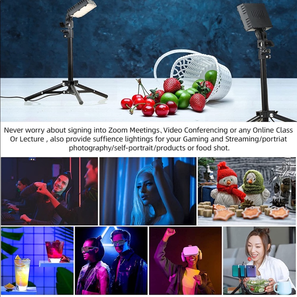 RGB Photography Lighting,USB Powered 2600K-6000K LED Tabletop Light with Stand - Picture 6 of 9